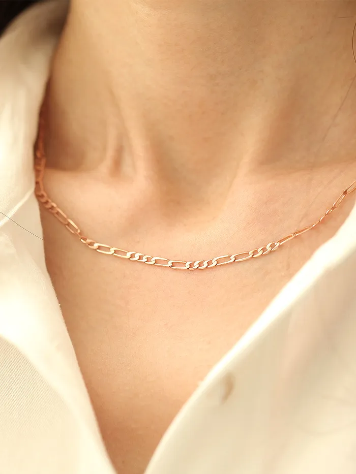 Necklaces MinimalBijoux 14K 18K Gold Flat Square Chain Necklace