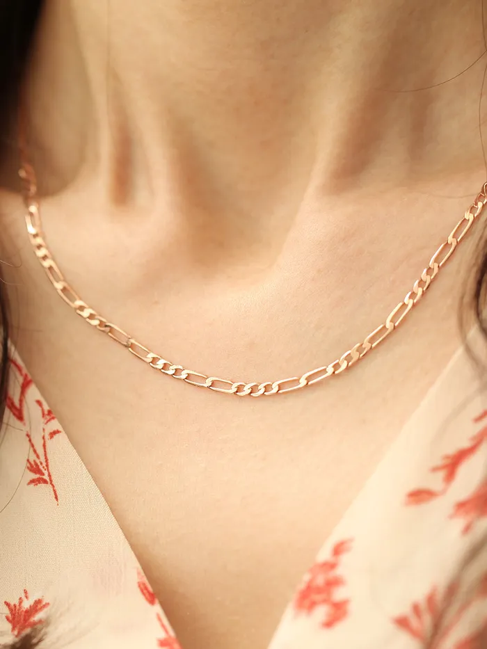 Necklaces MinimalBijoux 14K 18K Gold Flat Square Chain Necklace
