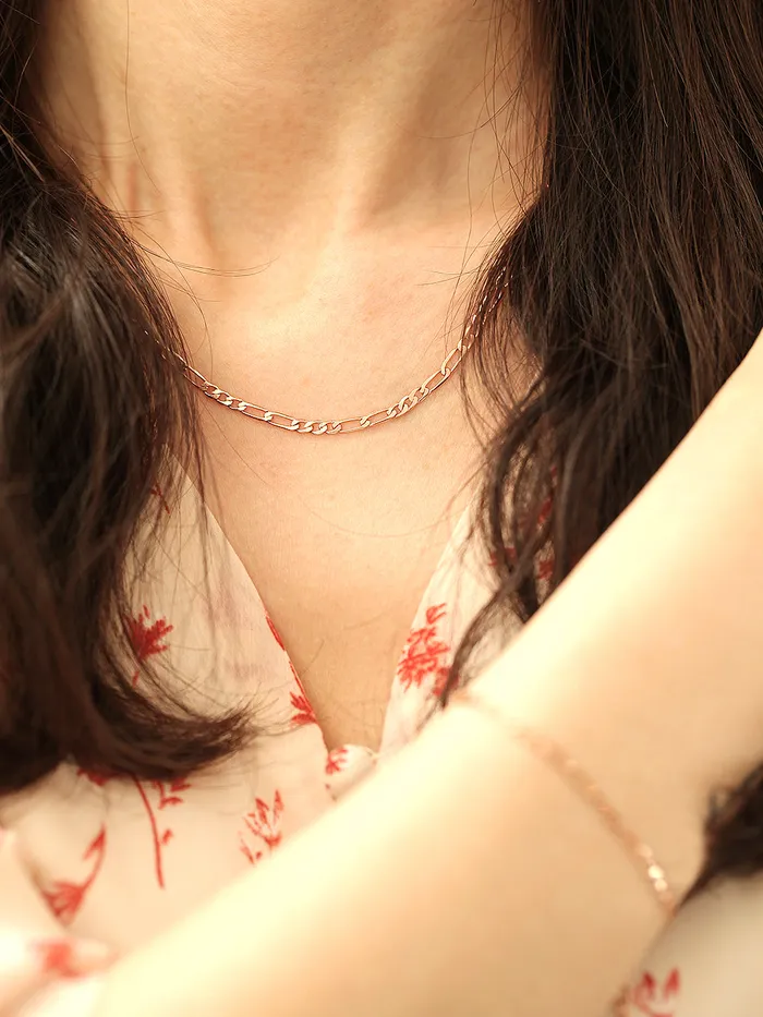 Necklaces MinimalBijoux 14K 18K Gold Flat Square Chain Necklace