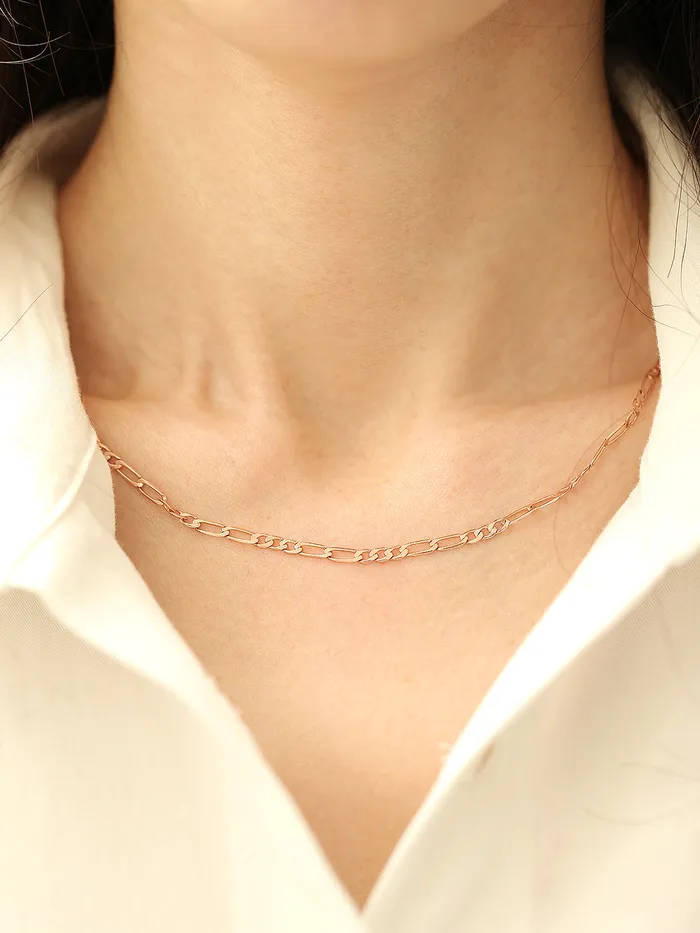 Necklaces MinimalBijoux 14K 18K Gold Flat Square Chain Necklace
