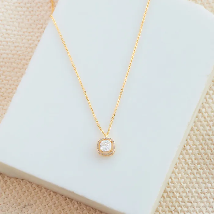 Necklaces Square Diamond Necklace Gift Set Upakarna