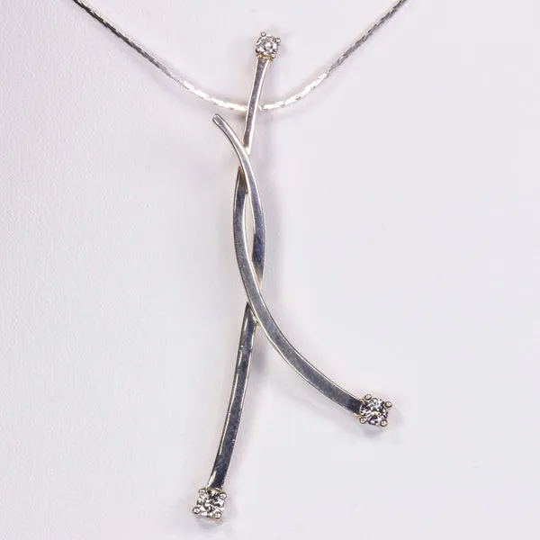 Necklaces vendorunknown Sterling Silver Diamond Pendant 29 Carat