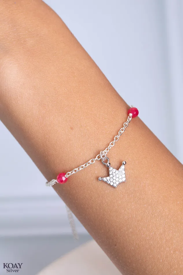 Pink Crown Bracelet KOAY Silver Store Bracelets Pink Crown Bracelet KOAY Silver Store Bracelets