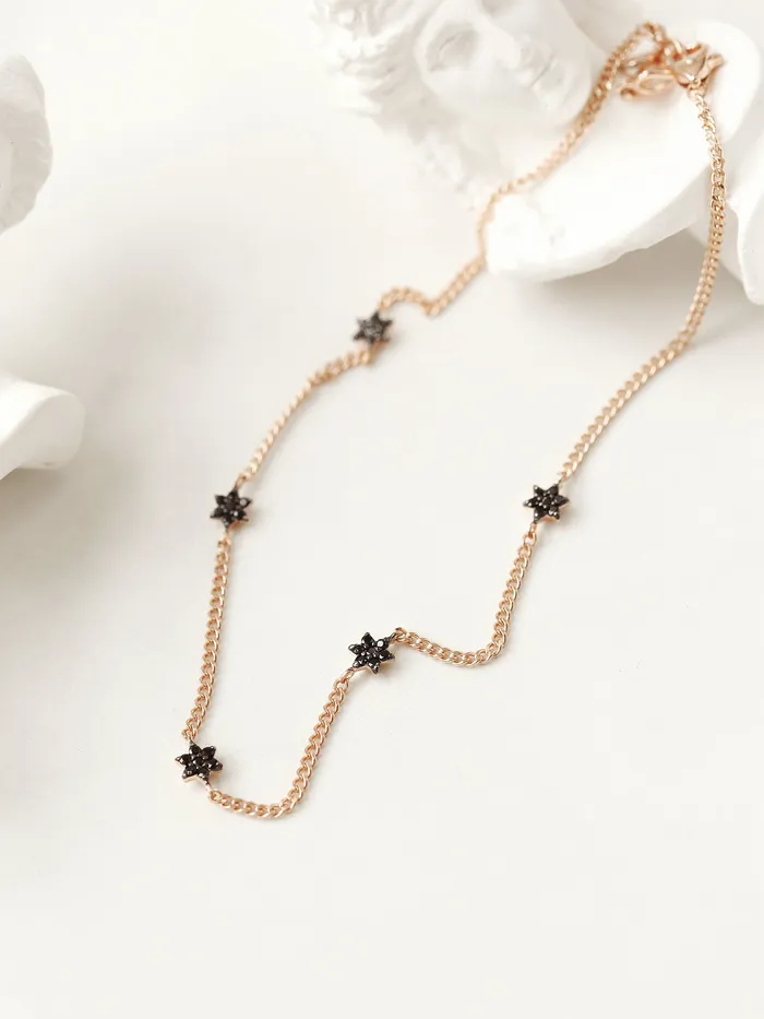 PreStyled Sets 14K 18K gold Black star Anklet MinimalBijoux