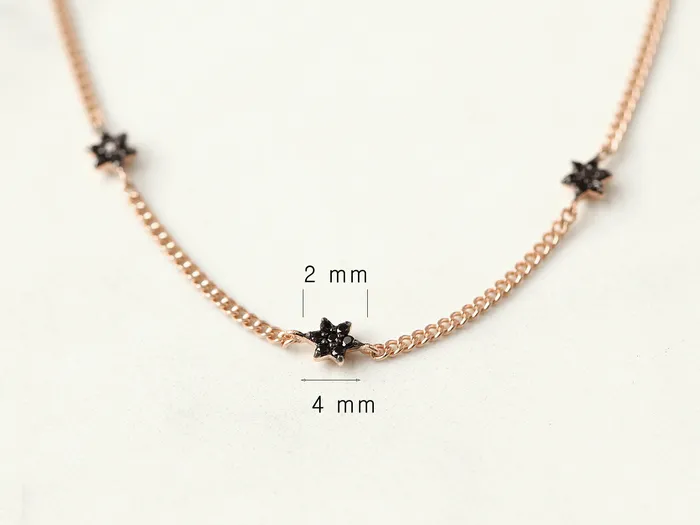 PreStyled Sets 14K 18K gold Black star Anklet MinimalBijoux