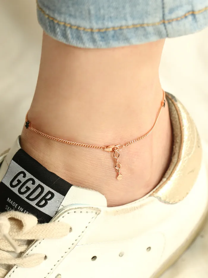 PreStyled Sets 14K 18K gold Black star Anklet MinimalBijoux
