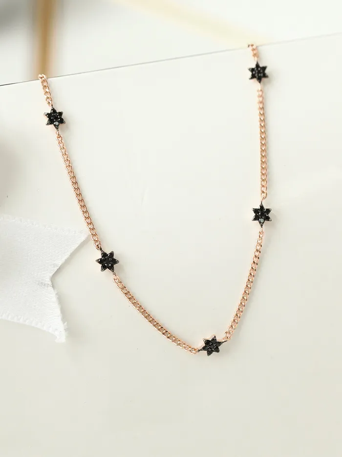 PreStyled Sets 14K 18K gold Black star Anklet MinimalBijoux