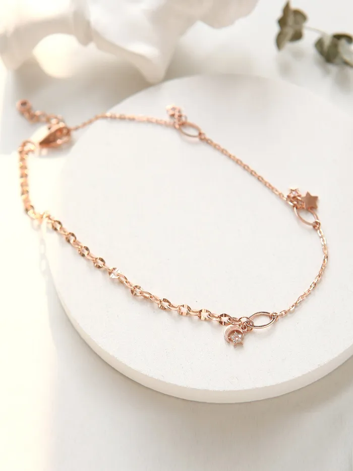 PreStyled Sets MinimalBijoux 14K 18K Gold Moon Star Chain Anklet