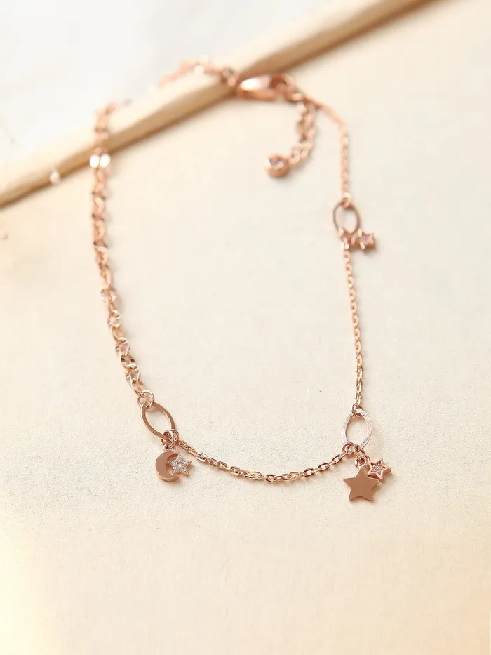 PreStyled Sets MinimalBijoux 14K 18K Gold Moon Star Chain Anklet