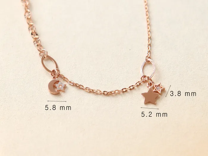 PreStyled Sets MinimalBijoux 14K 18K Gold Moon Star Chain Anklet