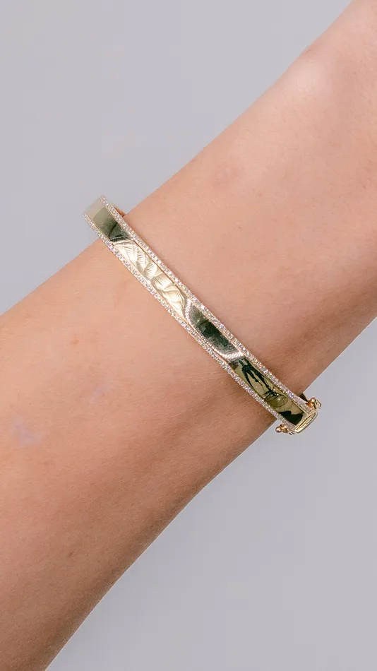 Princess Bride Diamonds 14k Yellow Gold ID Bangle PreStyled Sets Princess Bride Diamonds 14k Yellow Gold ID Bangle PreStyled Sets