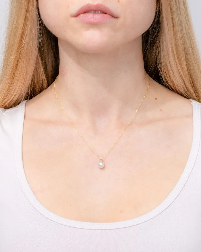 Princess Bride Diamonds Necklaces 7mm Freshwater Pearl Necklace 14k Yellow Gold Princess Bride Diamonds Necklaces 7mm Freshwater Pearl Necklace 14k Yellow Gold