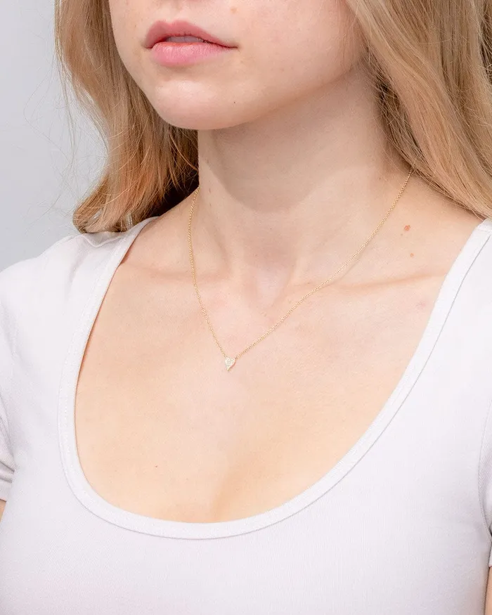 Princess Bride Diamonds Necklaces Mini Pav Heart Necklace Yellow Gold Princess Bride Diamonds Necklaces Mini Pav Heart Necklace Yellow Gold