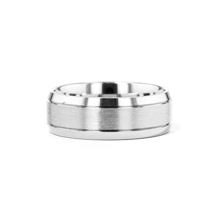 Princess Bride Diamonds Rings 80mm Satin Finish Bevel Edge Gold Ring