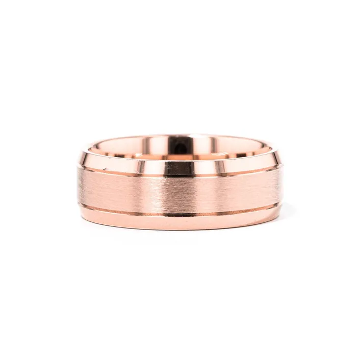 Princess Bride Diamonds Rings 80mm Satin Finish Bevel Edge Gold Ring