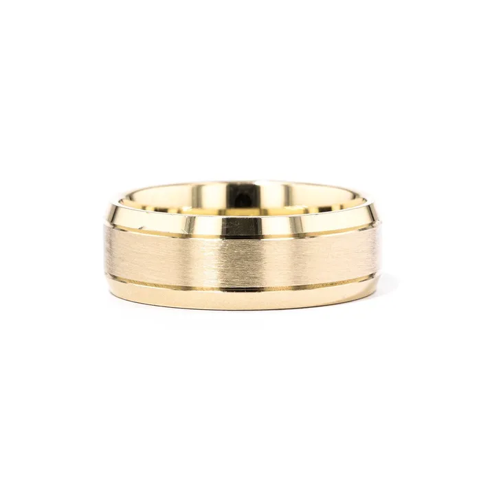 Princess Bride Diamonds Rings 80mm Satin Finish Bevel Edge Gold Ring