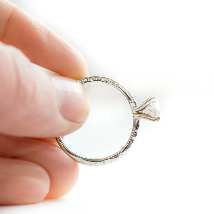 Rings 101ct Old European Cut Diamond Hand Carved Solitaire Engagement Ring White Gold Round Solitaire Anueva Jewelry