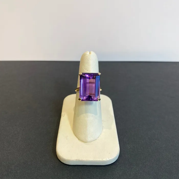 Rings 14K Yellow Gold Amethyst Ring 1150 Carats Moriartys Gem Art