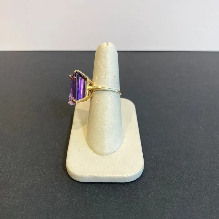 Rings 14K Yellow Gold Amethyst Ring 1150 Carats Moriartys Gem Art