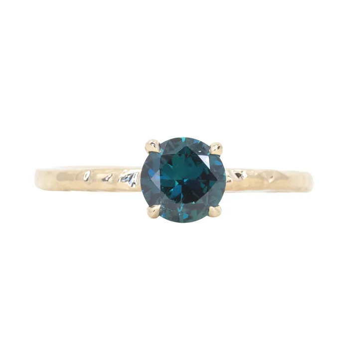 Rings Daniel Stair 088ct Round Blue Kenyan Sapphire Evergreen Solitaire Ring in 14k Yellow Gold Rings Daniel Stair 088ct Round Blue Kenyan Sapphire Evergreen Solitaire Ring in 14k Yellow Gold