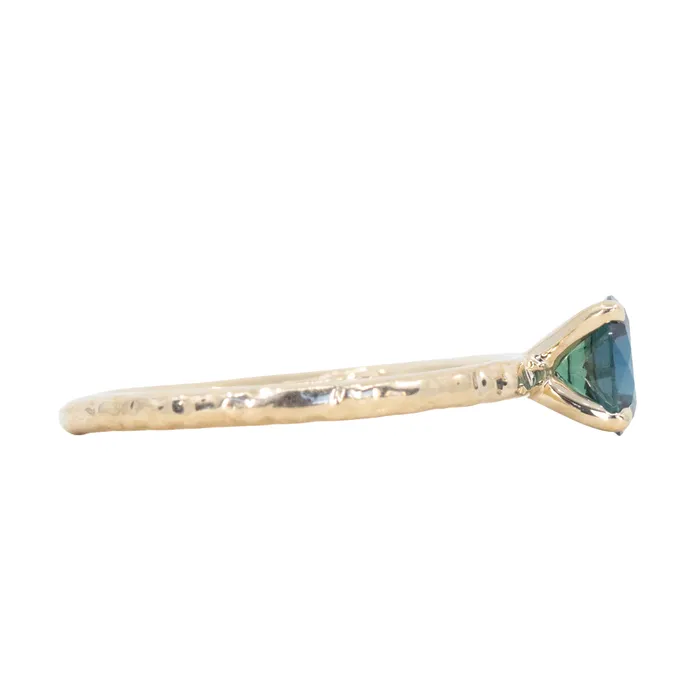 Rings Daniel Stair 088ct Round Blue Kenyan Sapphire Evergreen Solitaire Ring in 14k Yellow Gold