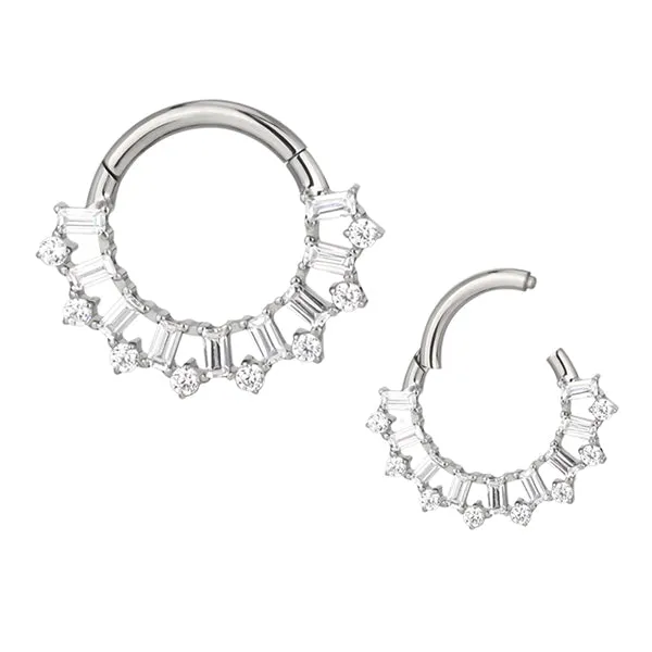 Rings Tulsa Body Jewelry Lace CZ Hinged Titanium Ring Rings Tulsa Body Jewelry Lace CZ Hinged Titanium Ring