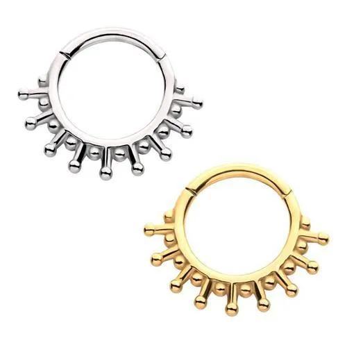 Rings Tulsa Body Jewelry Sun Ray Hinged Segment Ring