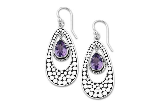 Samuel B Ayung Earrings Amethyst Earrings