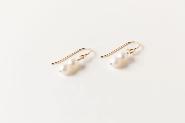 Sheena Marshall Jewelry Earrings SAMPLE SALE Pearl Drop Earrings Gold Fill Pearl