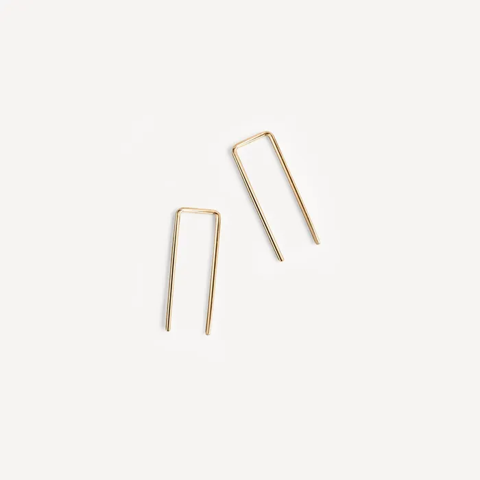 Sheena Marshall Jewelry Earrings SAMPLE SALE Tiny Staple Threader Earrings Gold Fill Sheena Marshall Jewelry Earrings SAMPLE SALE Tiny Staple Threader Earrings Gold Fill
