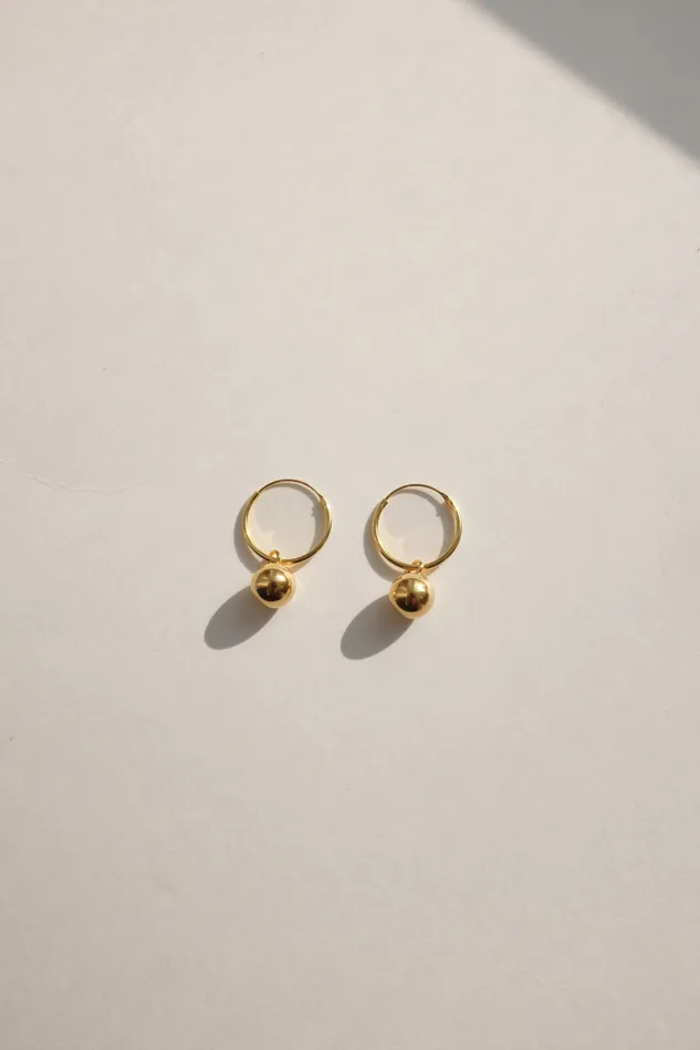 SMALL GOLD PLATED BALL HOOP EARRINGS collectionno2 Earrings