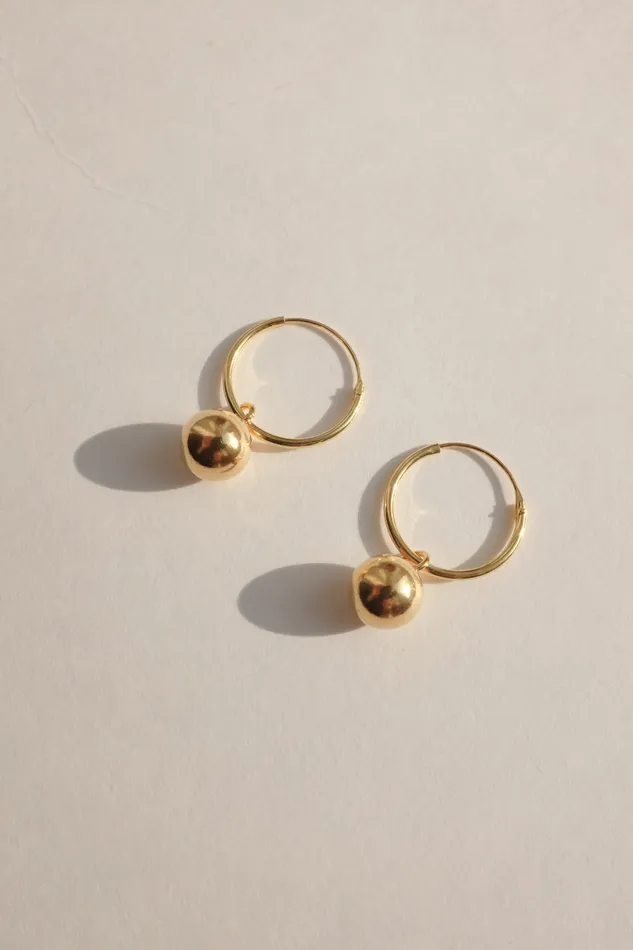 SMALL GOLD PLATED BALL HOOP EARRINGS collectionno2 Earrings SMALL GOLD PLATED BALL HOOP EARRINGS collectionno2 Earrings