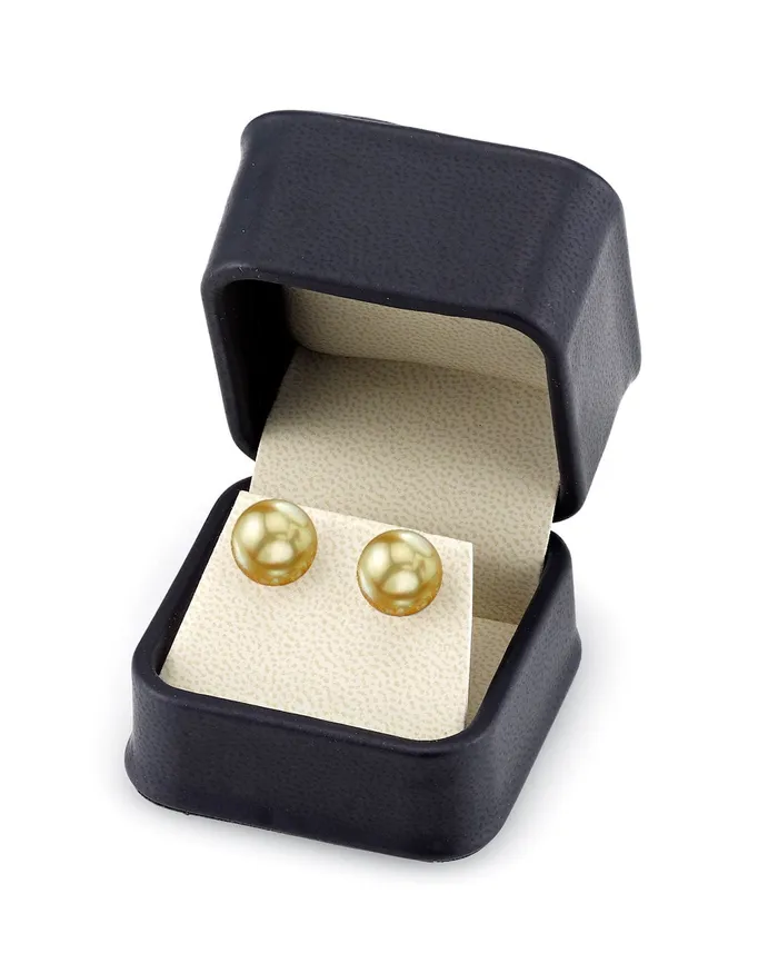 SPT Earrings Golden South Sea Round Pearl Stud Earrings 110120mm