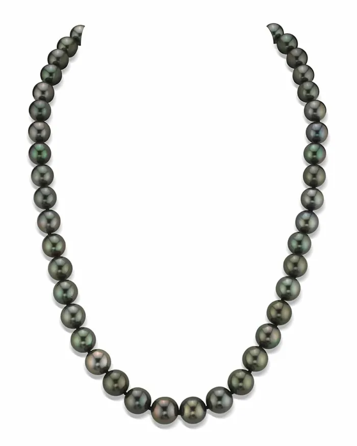 SPT Necklaces Black Tahitian True Round Pearl Necklace 80100mm AAA Quality SPT Necklaces Black Tahitian True Round Pearl Necklace 80100mm AAA Quality