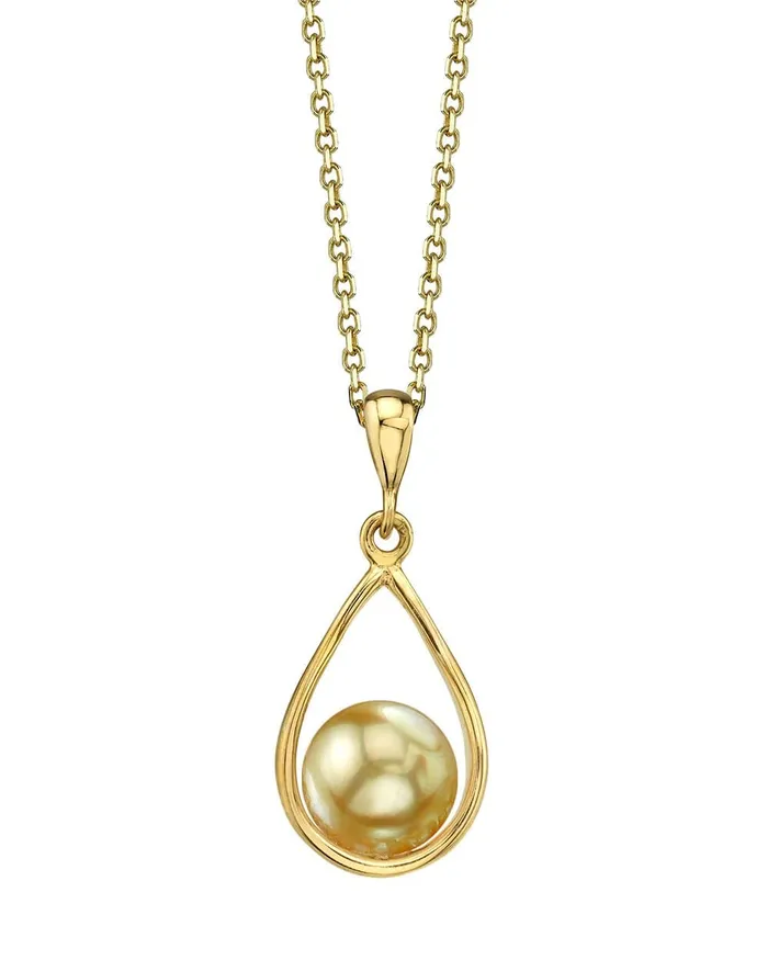 SPT Necklaces Golden South Sea Pearl Darling Pendant