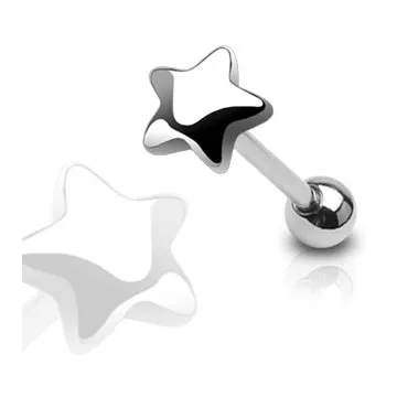 Star Stainless Tongue Barbell Tulsa Body Jewelry Earrings