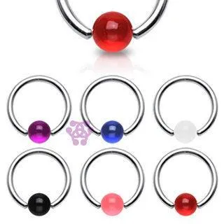 Tulsa Body Jewelry 16g Acrylic Stainless Captive Bead Ring Rings