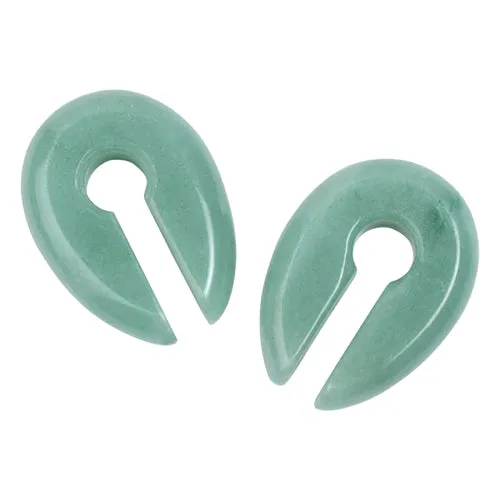 Tulsa Body Jewelry Earrings Green Aventurine Keyhole Ear Weights