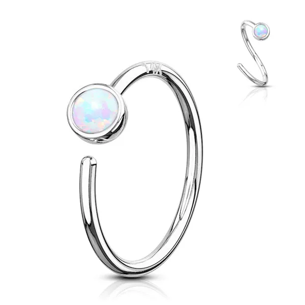 Tulsa Body Jewelry Earrings Opal White 14k Gold Nose Hoop Tulsa Body Jewelry Earrings Opal White 14k Gold Nose Hoop