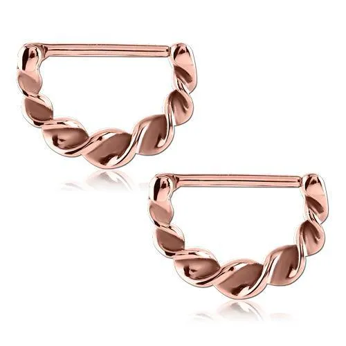 Tulsa Body Jewelry Earrings Twirled Rose Gold Nipple Clickers