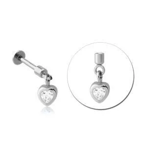 Tulsa Body Jewelry Necklaces 16g CZ Heart Cartilage Dangle