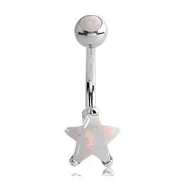 Tulsa Body Jewelry Opal Star Belly Ring Rings