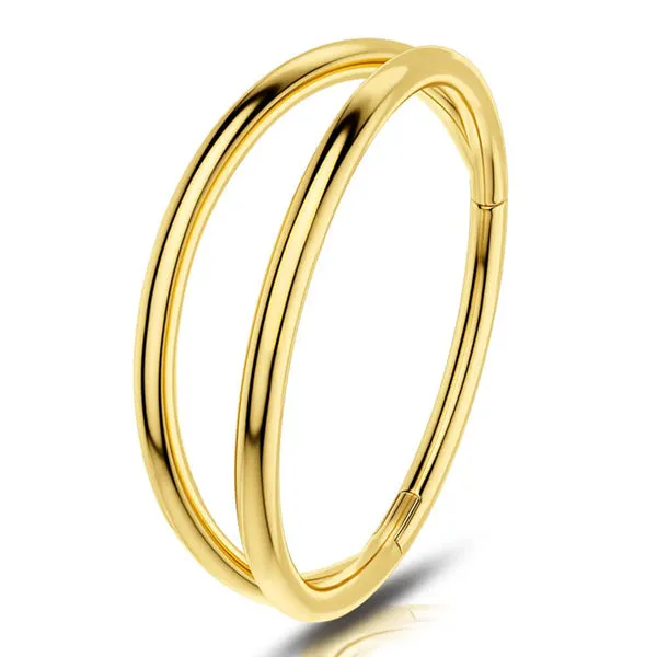 Tulsa Body Jewelry Rings 18g Gold Double Hinged Ring