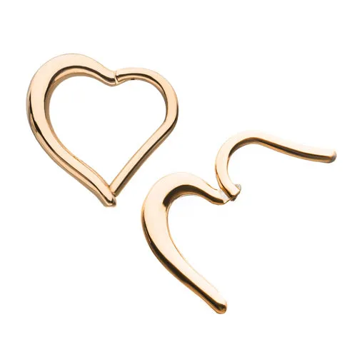 Tulsa Body Jewelry Rings Heart Rose Gold Hinged Ring