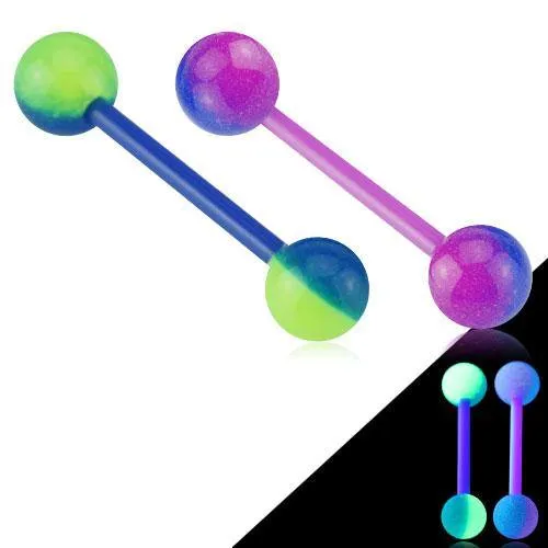 TwoTone Glow Bioflex Barbell Tulsa Body Jewelry Rings