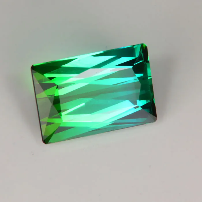 vendorunknown Earrings Emerald Cut BiColor Tourmaline Gemstone 406cts