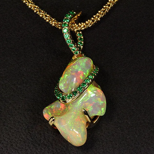 vendorunknown PreStyled Sets 18K Yellow Gold Freeform Carved Opal Pendant Designed By Christopher Michael