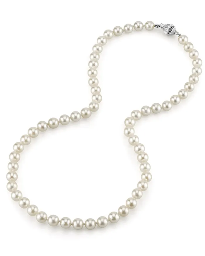 White Japanese Hanadama Akoya Pearl Necklace 6570mm SPT Necklaces