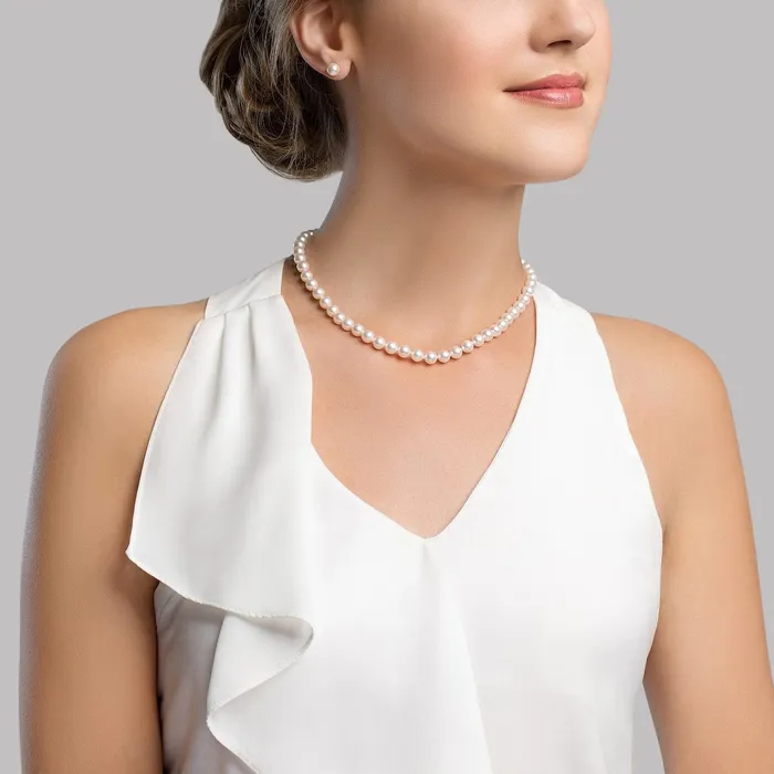 White Japanese Hanadama Akoya Pearl Necklace 6570mm SPT Necklaces