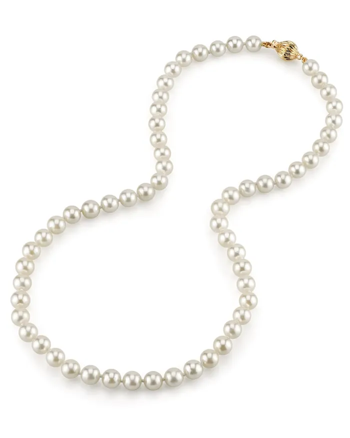 White Japanese Hanadama Akoya Pearl Necklace 6570mm SPT Necklaces